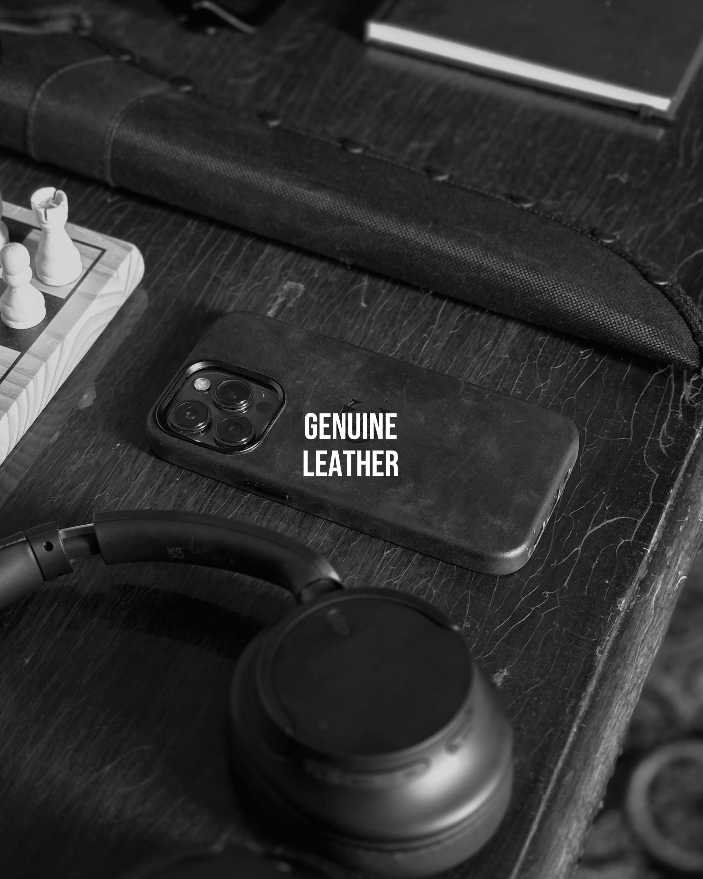 Minimalistinen Nahkakuori – Musta