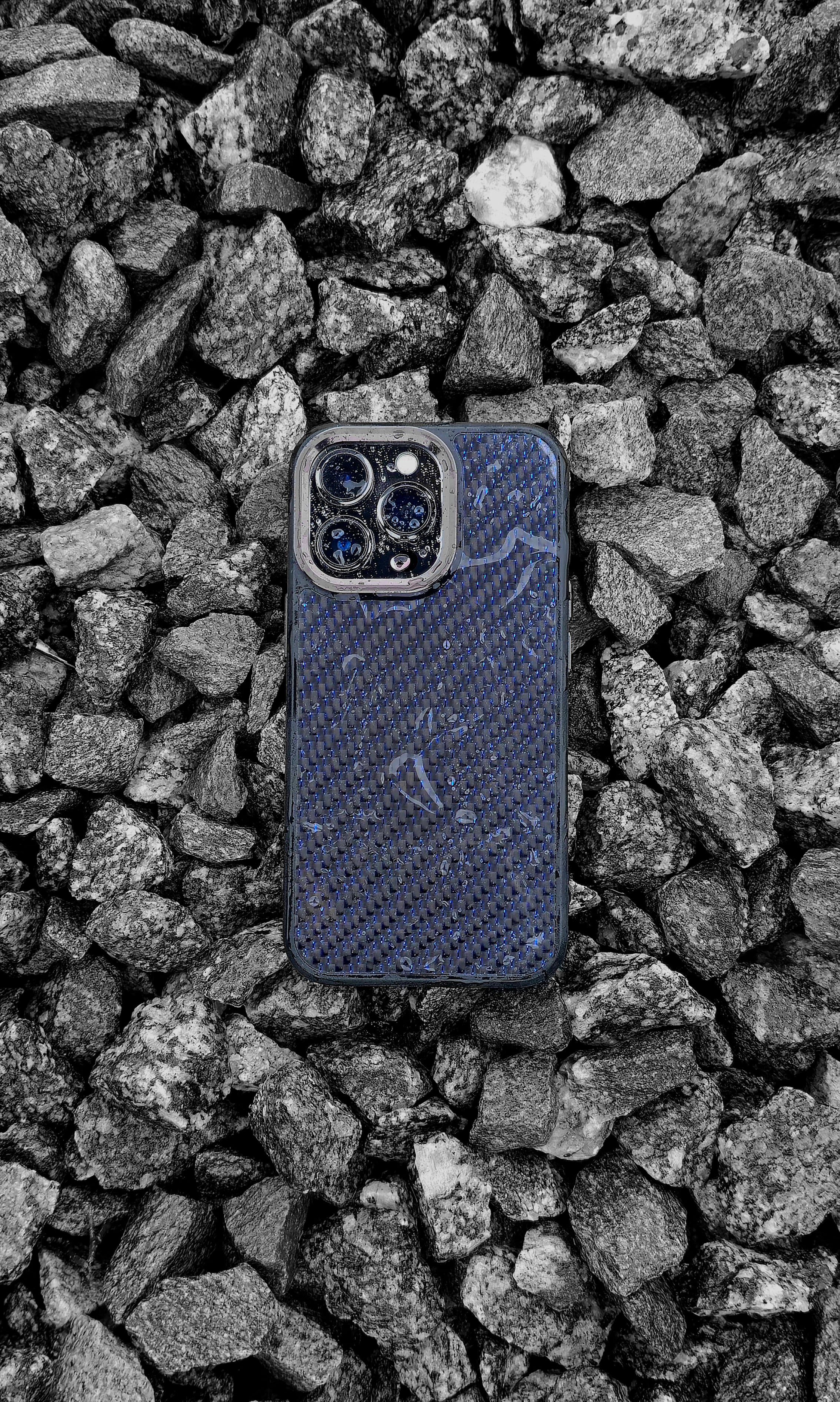 Carbon Fiber Case blue - Magsafe