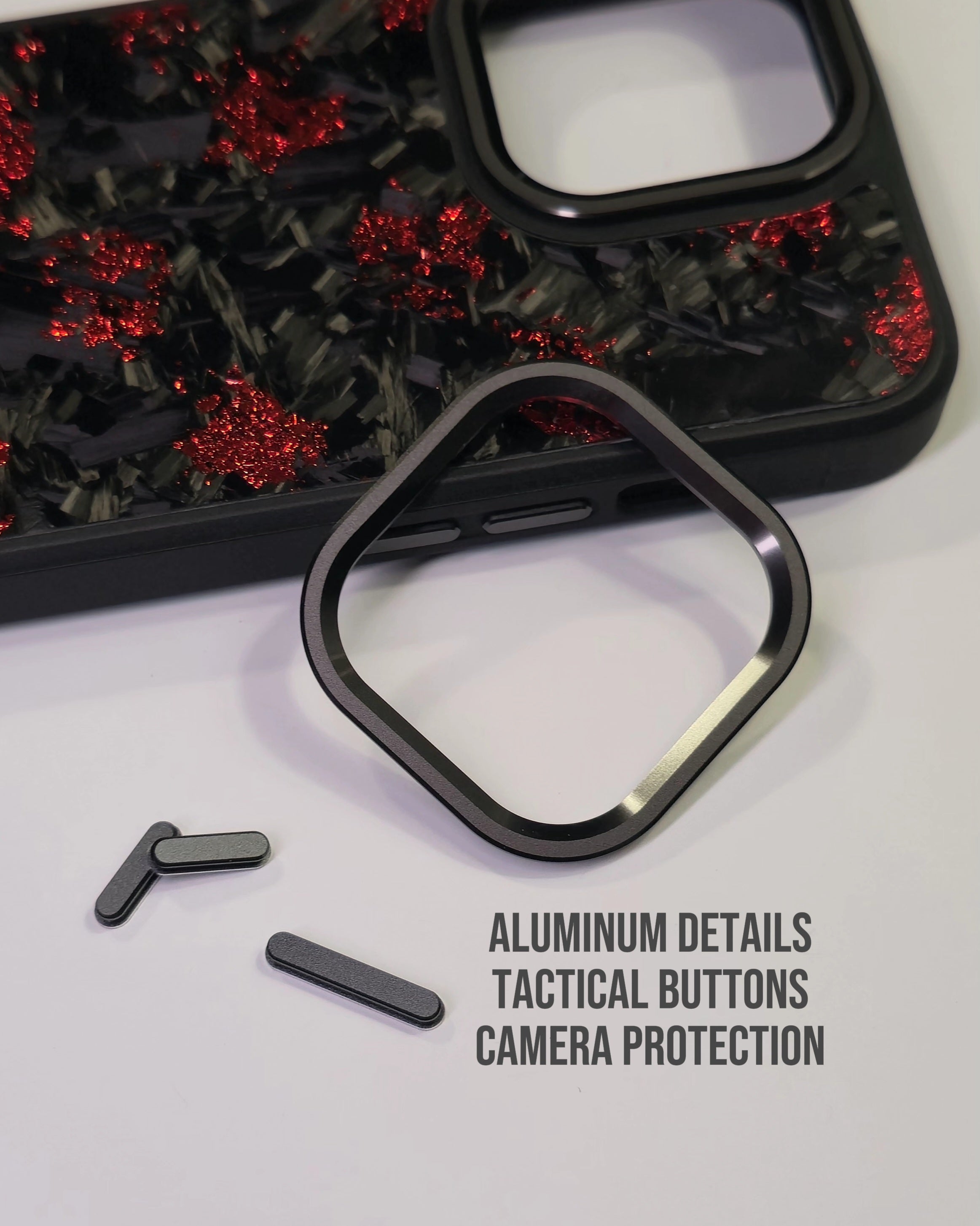 Taottu hiilikuitukuori Forget Red